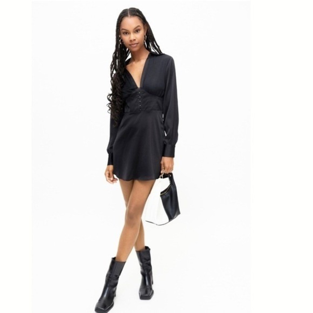 Urban Outfitters Satin Corset Mini Dress‎ Women M Black